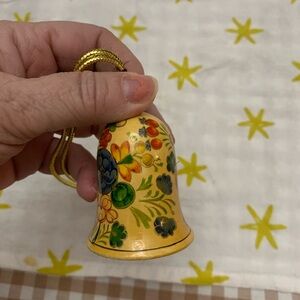 Source Unknown Multicolor Floral Bell Ornament